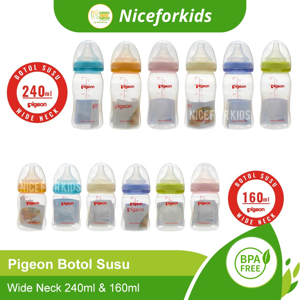 PIGEON - Botol Susu Wideneck 240ml / Botol Susu Bayi / Botol Wideneck / Wide Neck Bottle