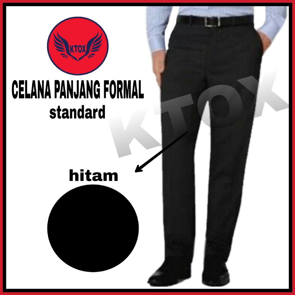 Celana Kantor Pria Bahan Kain Twist Standard Hitam Kerja Formal Panjang Pria Mirip Cardinal.