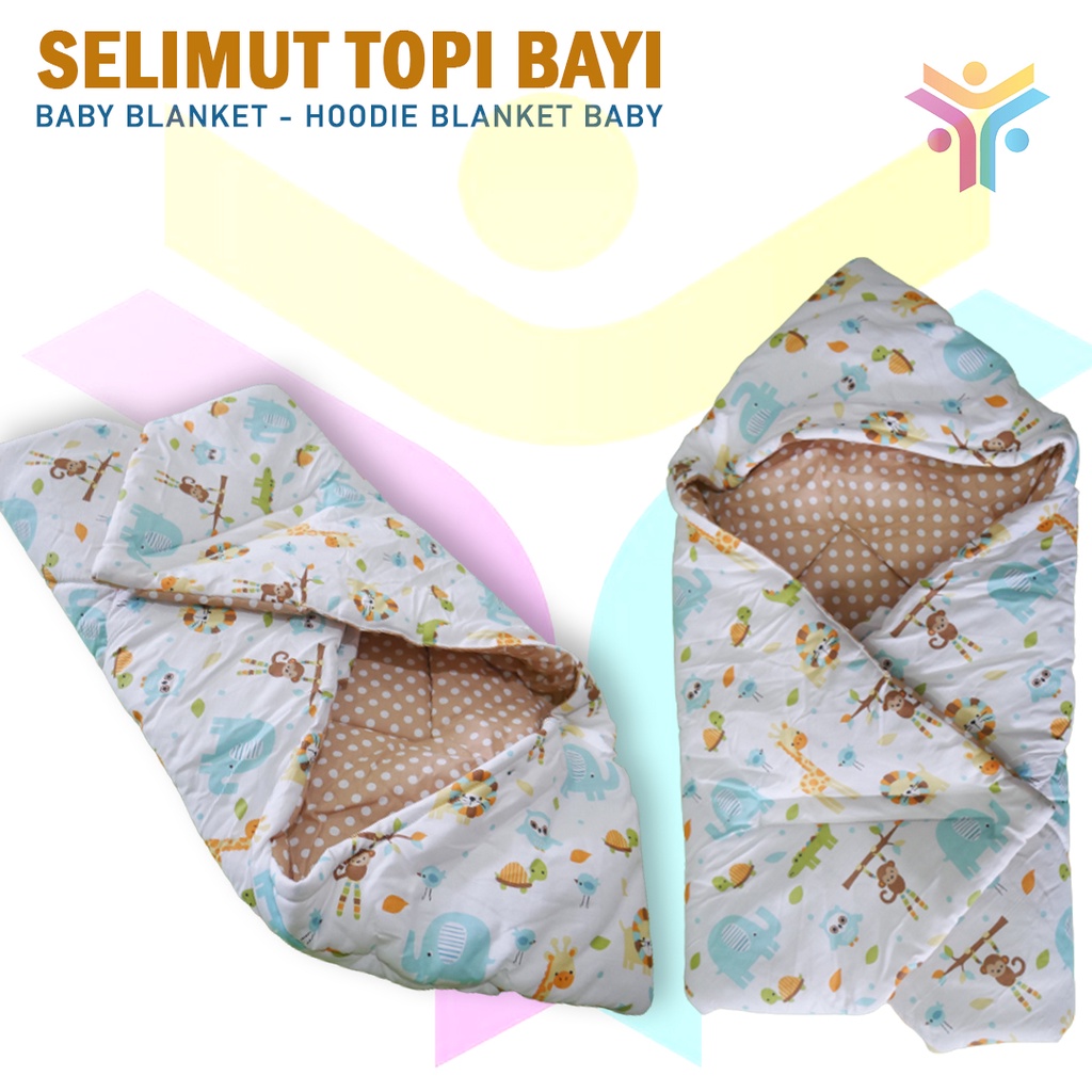 18 || Selimut topi bayi - baby blanket - hoodie blanket baby || kado lahiran bayi