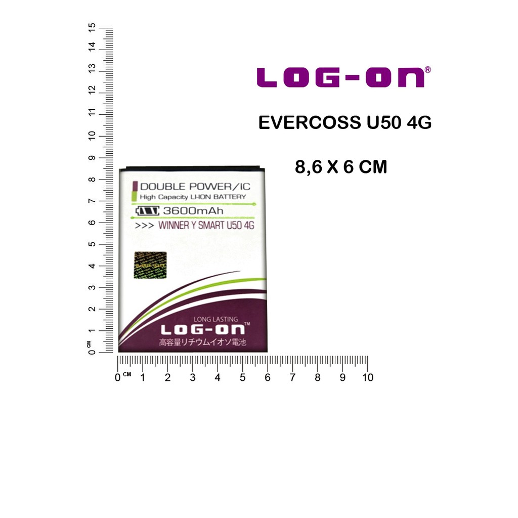 BATERAI EVERCOSS U50 / U50A A75 MAX - LOG ON DOUBLE POWER BATTERY