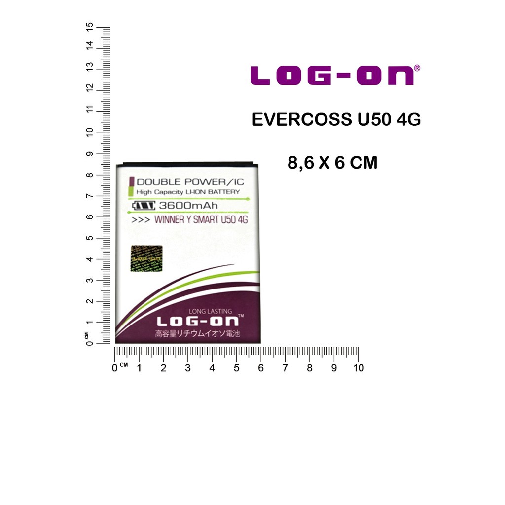 BATERAI EVERCOSS WINNER Y SMART U50 / U50A - LOG ON DOUBLE POWER BATTERY BATRE