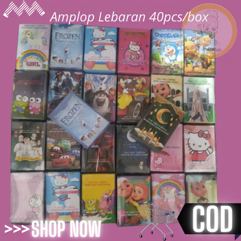 

Amplop Lebaran Motif Kartun Siap Pakai Kertas Glossy isi 40 pcs/pack