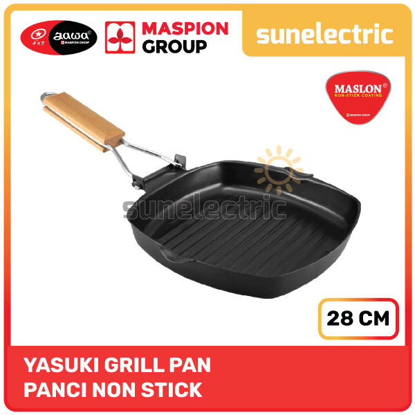 Maspion BLG Yasuki Foldable Grill Pan Panci Pemanggang Lipat Portable Praktis Anti Lengket 28 cm