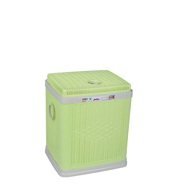 KERANJANG PAKAIAN KOTOR GREEN LEAF 1518 LEBIH TEBAL Model Rotan Anyaman / LAUNDRY BASKET / TEMPAT BAJU