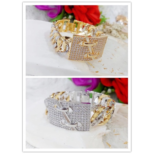 Gelang Xuping Permata Rantai Kombinasi Lapis Emas 18k  F51.52