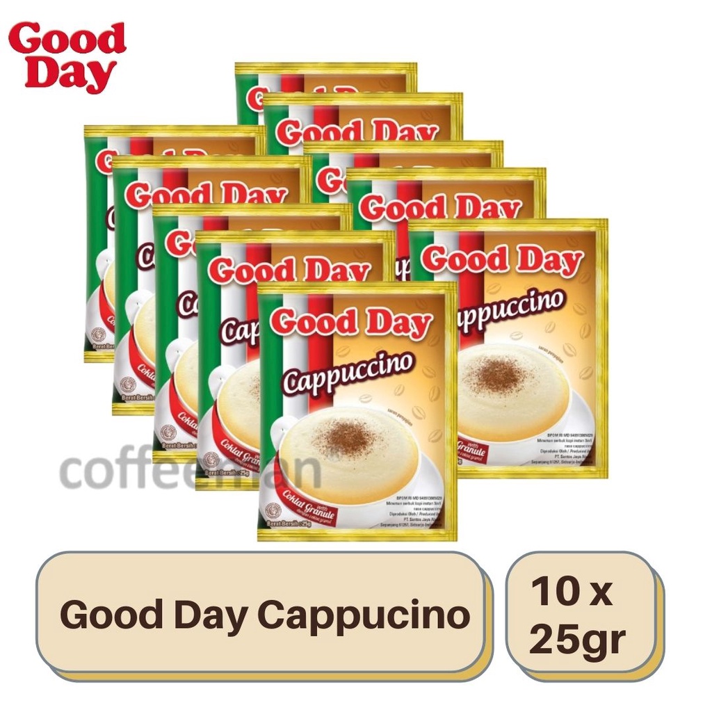 

GOOD DAY Cappuccino 1 Renteng (10 x 25 gr) Kopi Instant Coffee