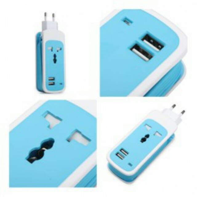 Colokan Listrik EU Plug dengan 2 USB Port