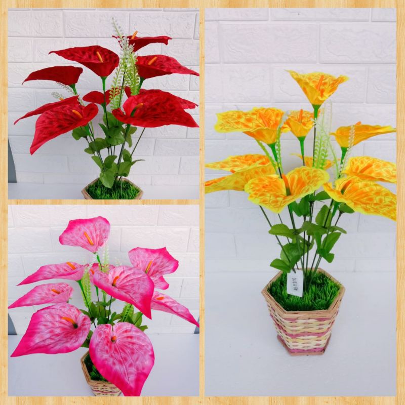Anthurium palsu bunga aron bunga hias plastik