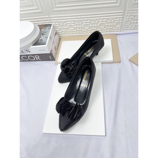 sepatu heel wanita terbaru kekinian LOUISDEAR sepatu heel satin heel 3 cm HBM (P2)