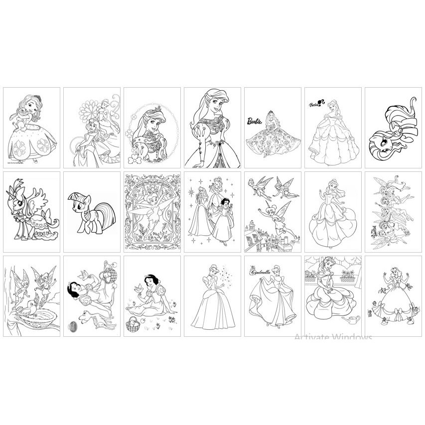 

Worksheet Lembar Mewarnai Anak Perempuan (Girl Series) Kertas Buku 30 Lembar