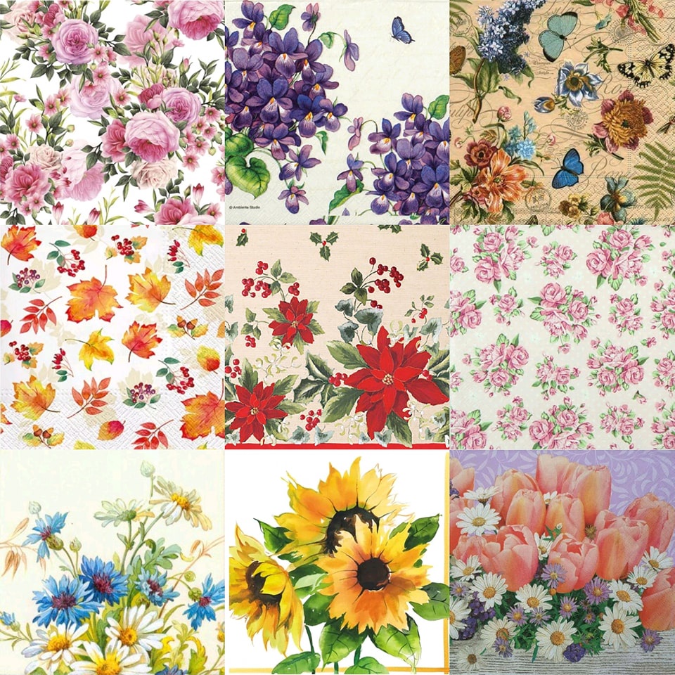 TISU NAPKIN DECOUPAGE EROPAH – Flower Motif F