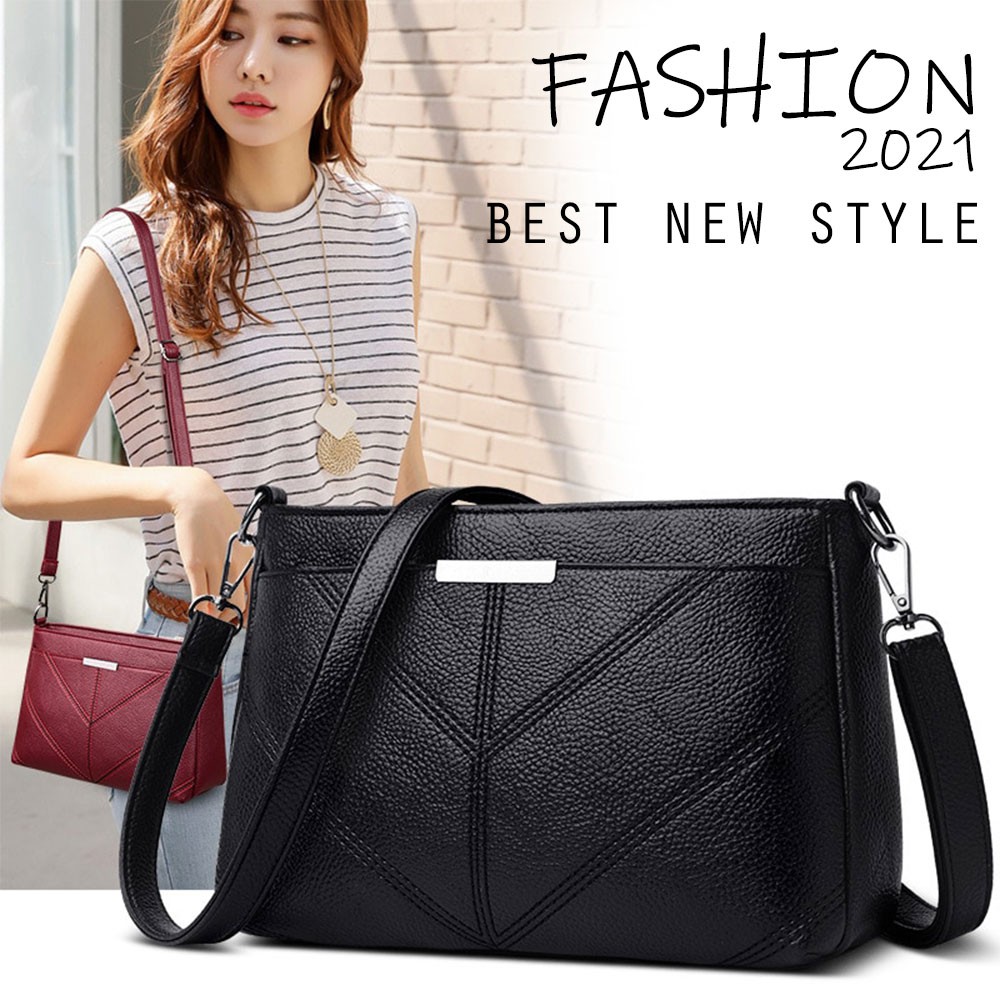 2021 Hot Sale Fashion Tas Selempang Wanita Kulit Simple Elegant Korean Terbaru Original Bandung