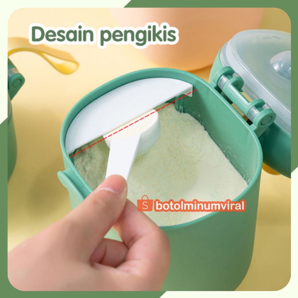 Kotak Tempat Susu Bubuk Bayi Anak 800 ml Besar Dino Snack Container PREMIUM