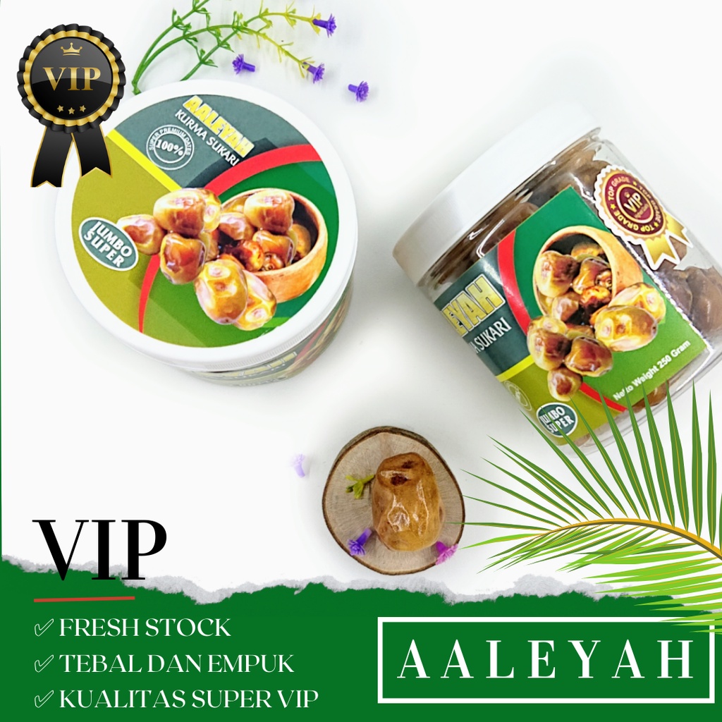 Kurma Sukari VIP Aaleyah 250 Gram SUPER PREMIUM Quality