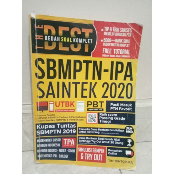 [Preloved] buku sbmptn saintek 2020 original gramedia