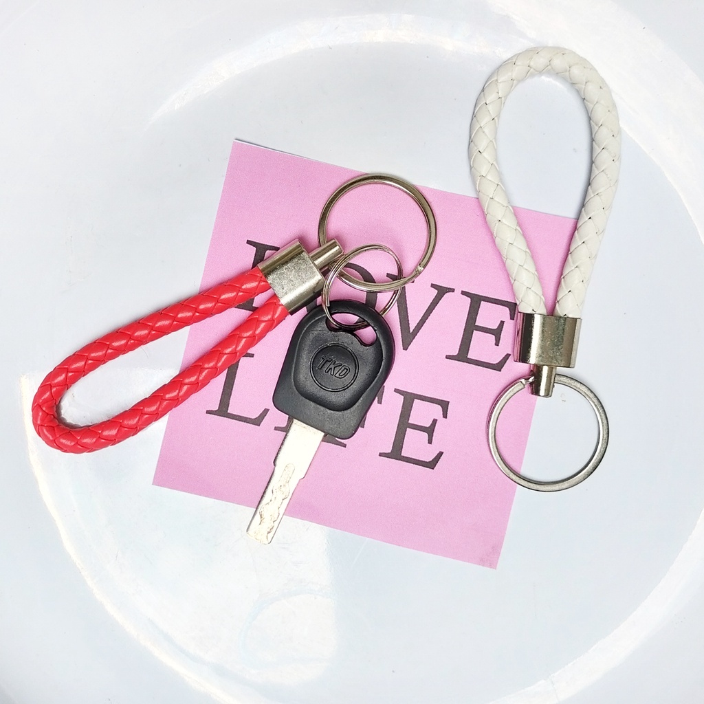 Keychain kulit sintetis gantungan kunci Tambang gantungan tas aksesoris tas korea gantungan kunci lucu