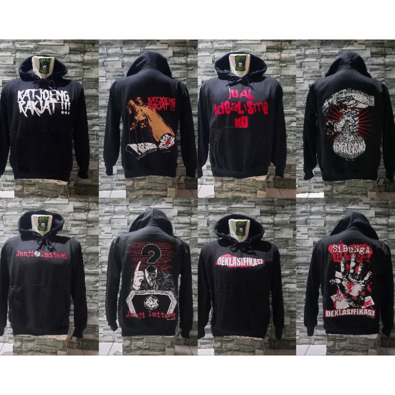 SWEATER HOODIE  BAND SI BUNGA HITAM