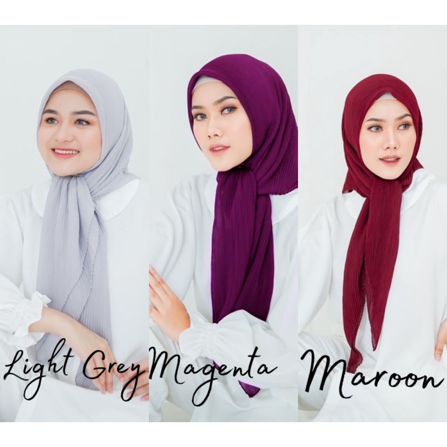 HIJAB SEGIEMPAT PLISKET / KERUDUNG BELLA PLISKET PREMIUM / JILBAB HYUNA SQUARE PLISKET