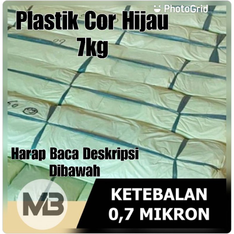 Plastik Cor Hijau 7 Kg l Plastik Roll 2 Lapisan