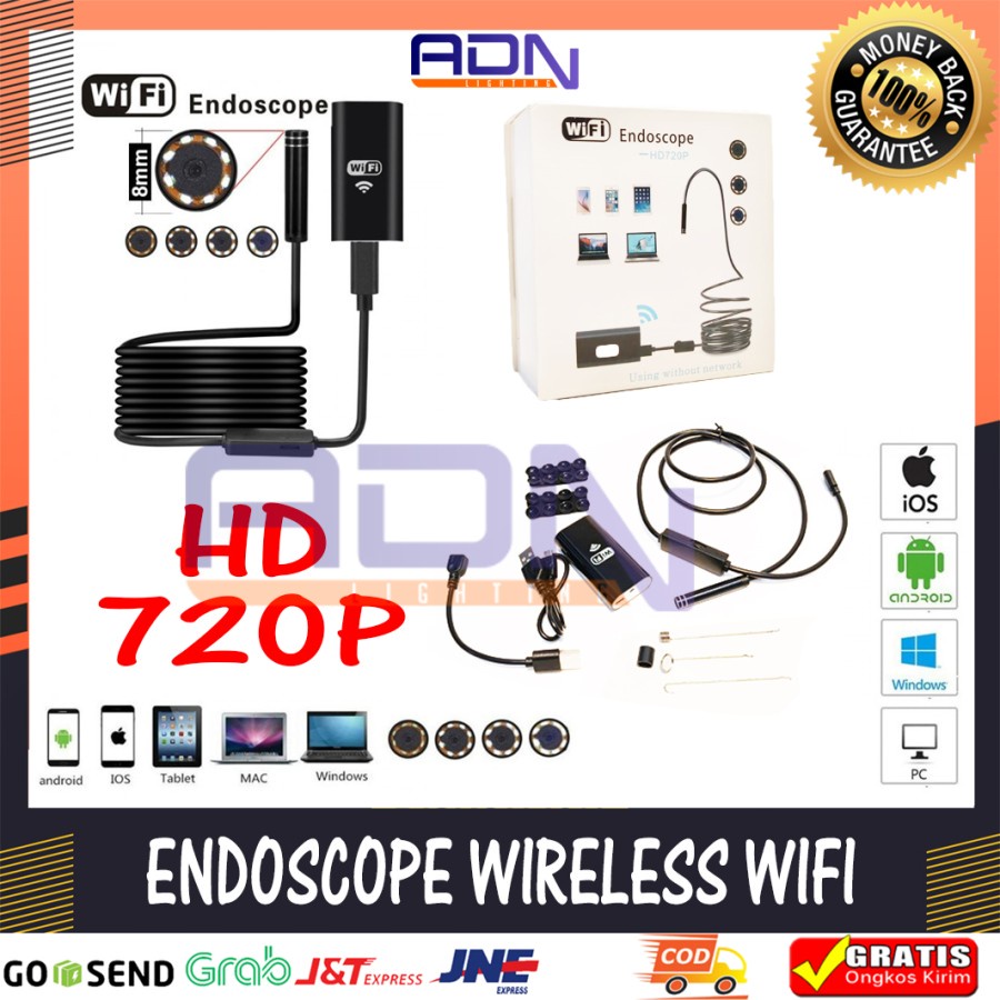 Kamera Endoskopi Endoscope Wifi Android HD 720P Iphone Borescope 8MM ADN.in