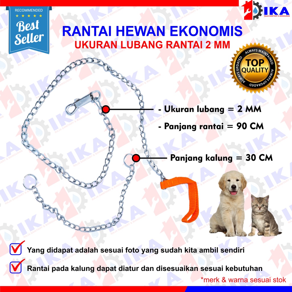 RANTAI HEWAN BINATANG PELIHARAAN ANJING KUCING KELINCI TERNAK KALUNG PENGAMAN KALEP TERMURAH