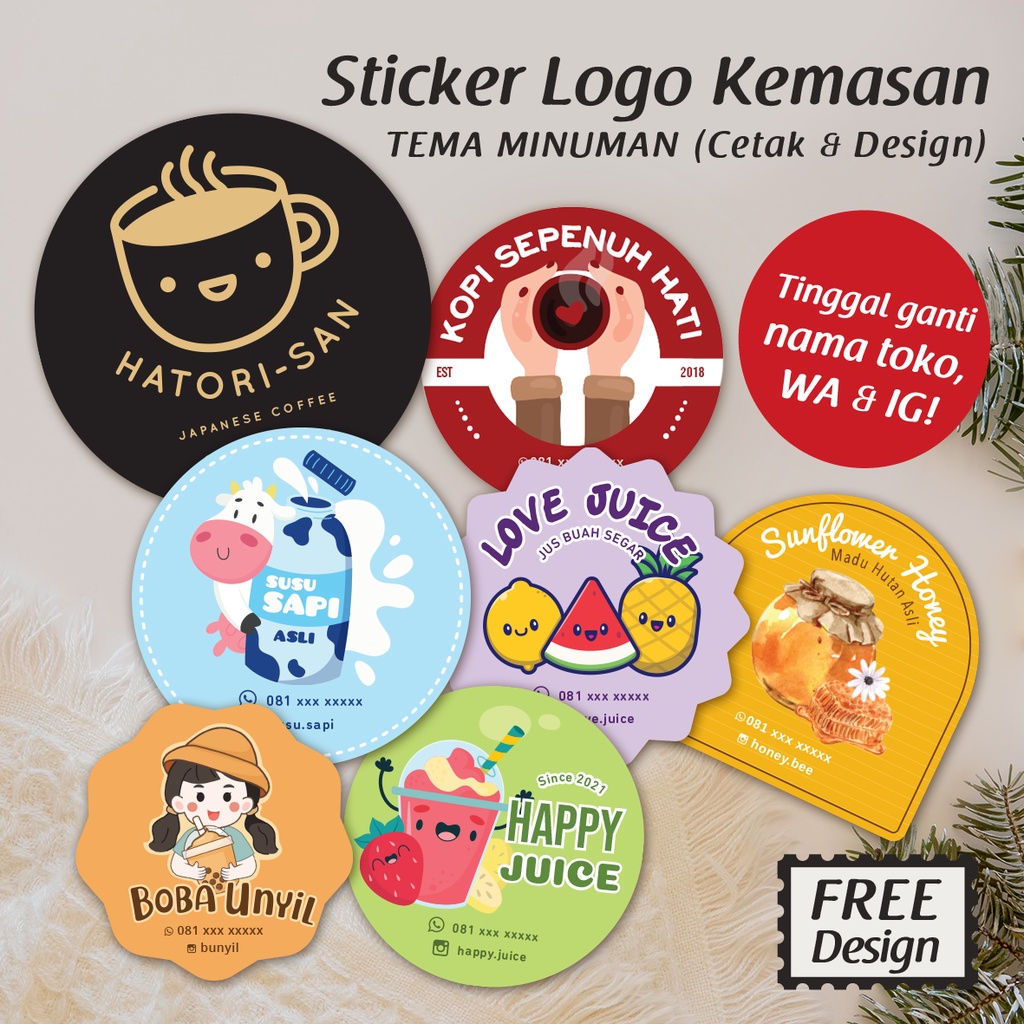 

[Isi 45-150] Cetak Sticker Bulat/ Sticker Logo/ Print Sticker Bentuk