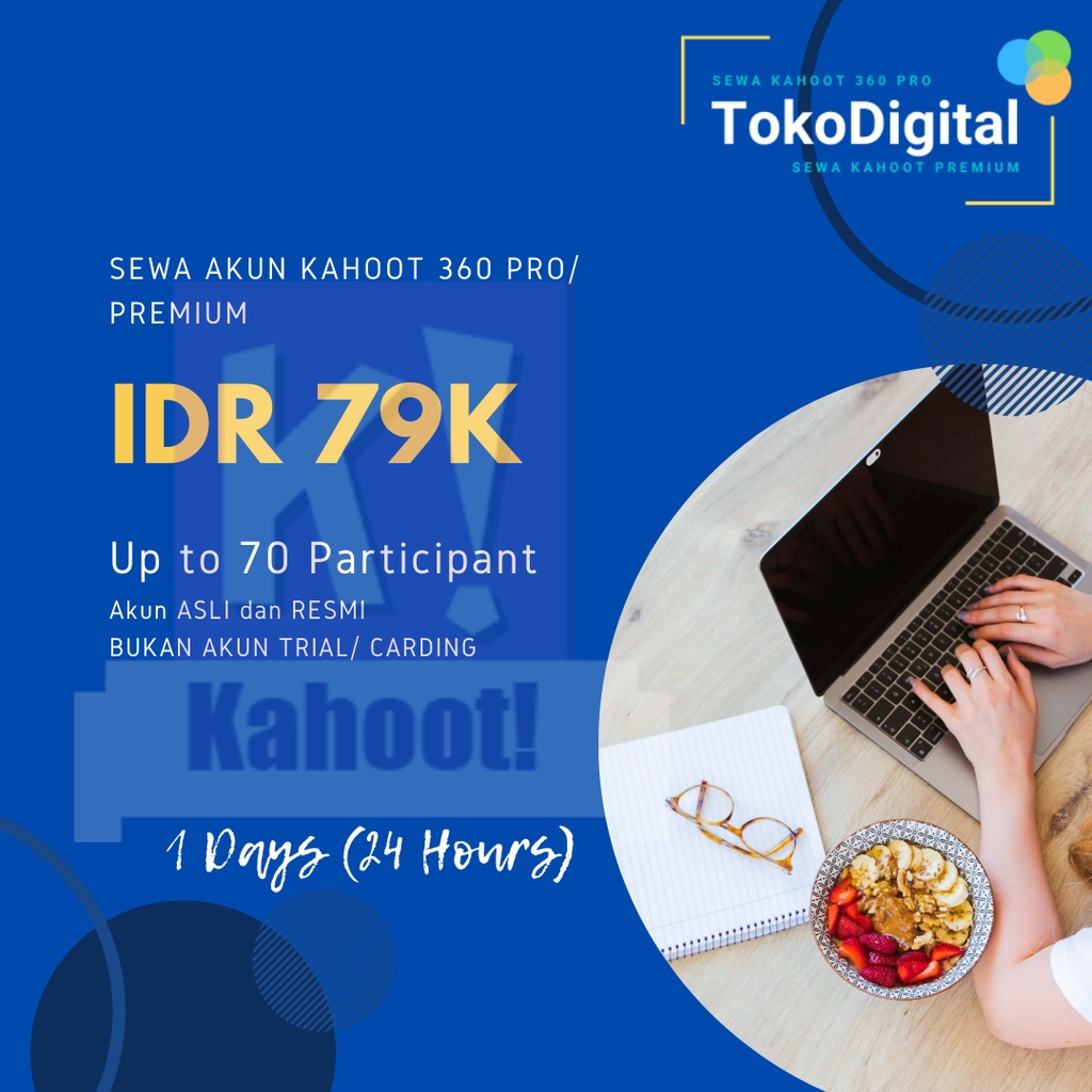 Sewa Kahoot Pro Quiz/Kuis Murah Premium 70 Partisipan - 1 Hari