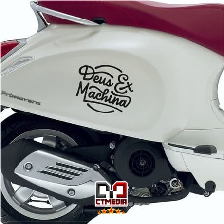 stiker stiker motor scoopy cutting deus ex machina tepong vespa scoopy mobil - Hitam JAMINAN BERKUAL