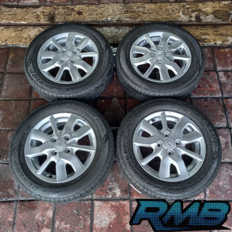 VELG MOBIL BEKAS STANDAR BRIO SATYA RING 14 PCD 4X100 + BAN DUNLOP 175/65 R14