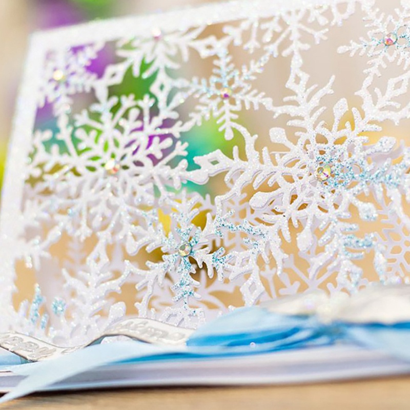 Zzz Cetakan Stensil Cutting Dies Motif Snowflake Natal Bahan Metal Untuk Scrapbook / Craft DIY