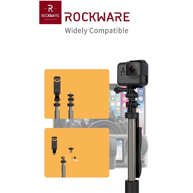 ROCKWARE RW-L05 - Tripod Tongsis Selfie Stick Hand-held Stabilizer