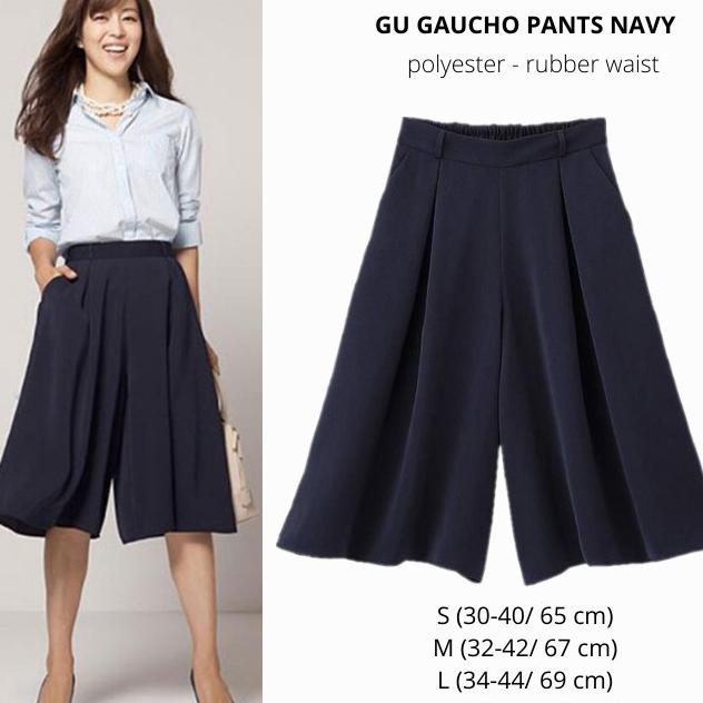Celana Kulot Wanita Murah Gu By Uniqlo Gaucho Navy
