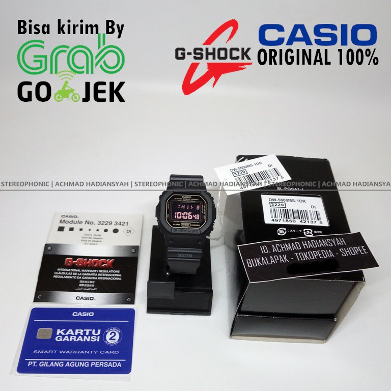 Jam ORIGINAL CASIO GShock DW5600MS-1DR - GShock ORIGINAL DW5600MS 1DR - GShock DW5600 MS DW5600-MS