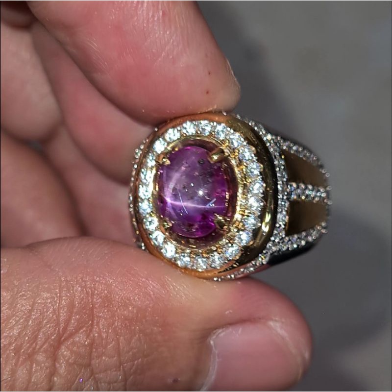 Batu Permata Star Purple Sapphire Srilanka Ceylon