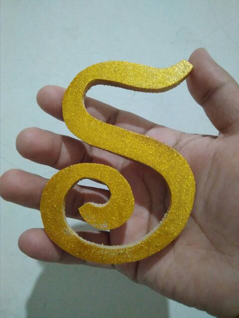 HK6 Huruf kayu inisial tinggi 10 cm Wood letter craft ukiran kayu