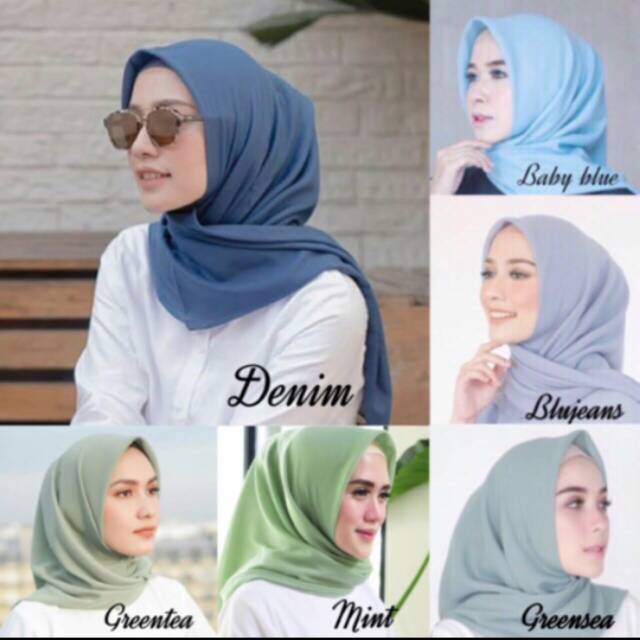 Kerudungan Bella SQUARE bahan Catton Polly