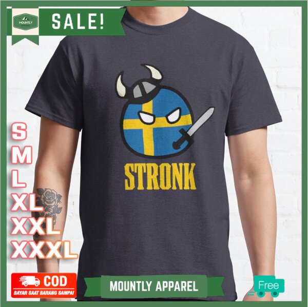 Kaos Baju Sweden SwedishBall Polandball memes Swedes Norse Viking h T-Shirt Premium