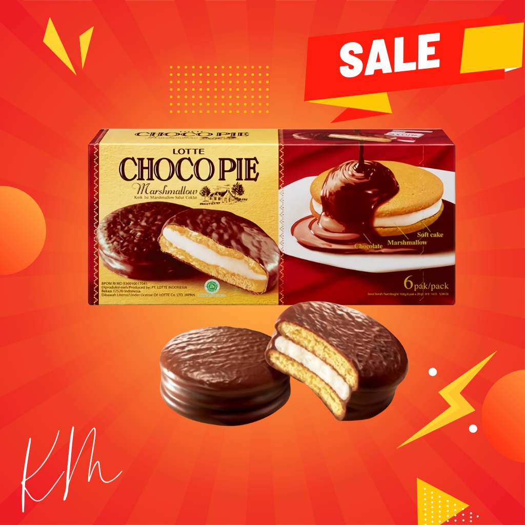 

Lotte Choco Pie Marshmallow Box 1 Pack Isi 12 pcsx28gr
