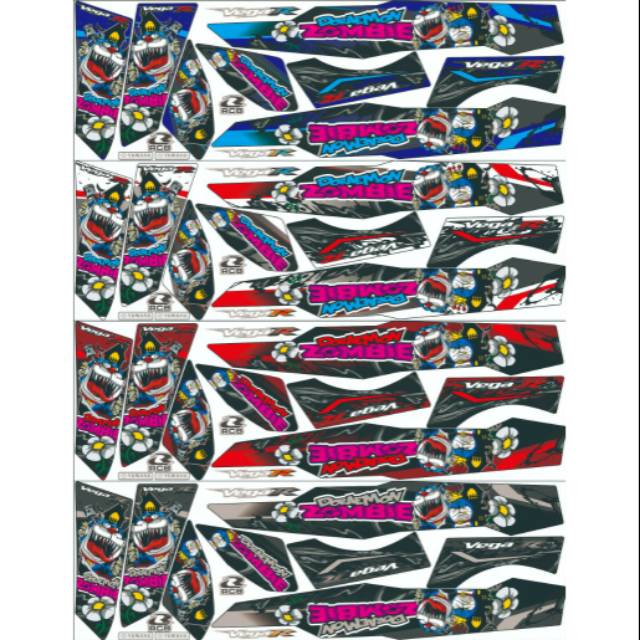 READY STOK Striping variasi stiker lis Vega r lama vega r new doraemon zombie' LAMINASI ANTI PUDAR