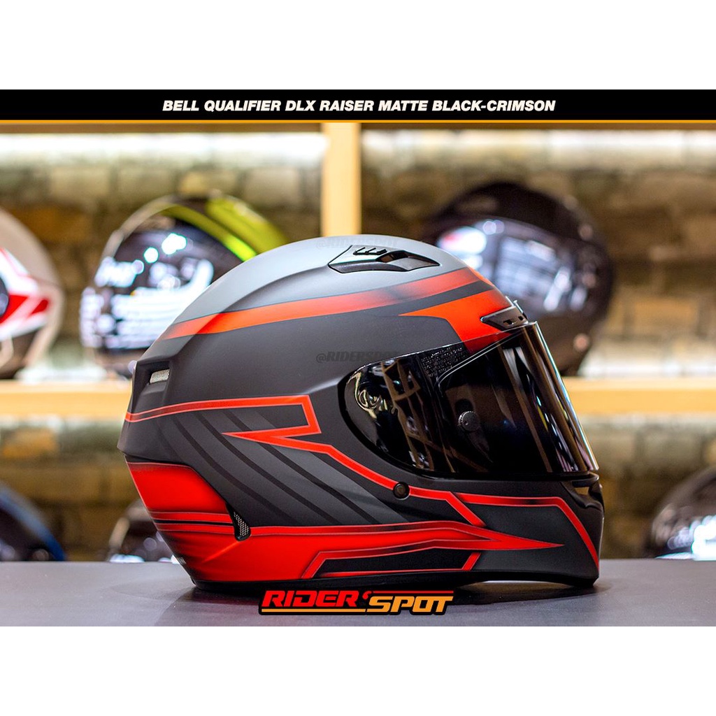 Helm Bell QUALIFIER DLX MIPS Raiser Matte Black Crimson Helmet Original USA