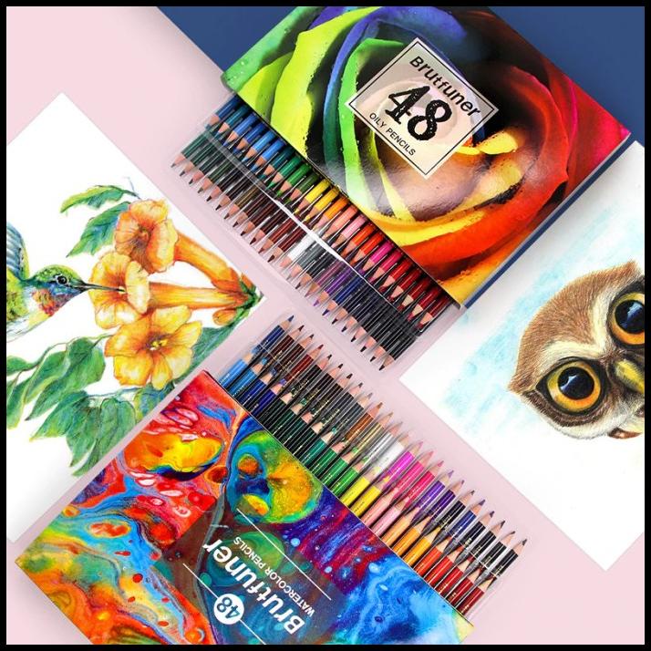 

Pensil Warna Brutfuner Painting Oil Pencil Artist Color Pencils Set 48