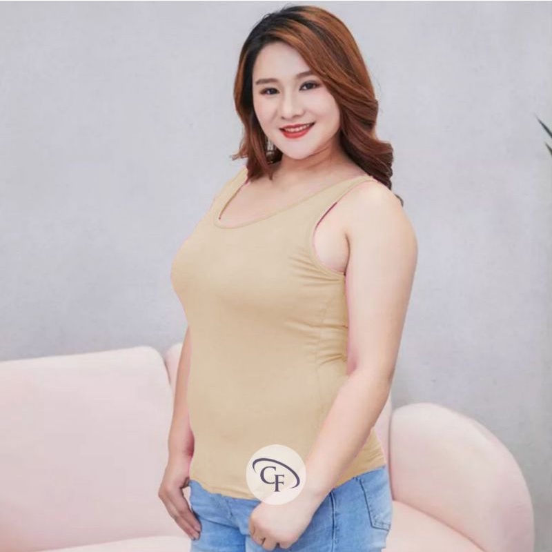 Singlet Wanita Jumbo PREMIUM / Tanktop Tali Kecil Jumbo Wanita Big Size