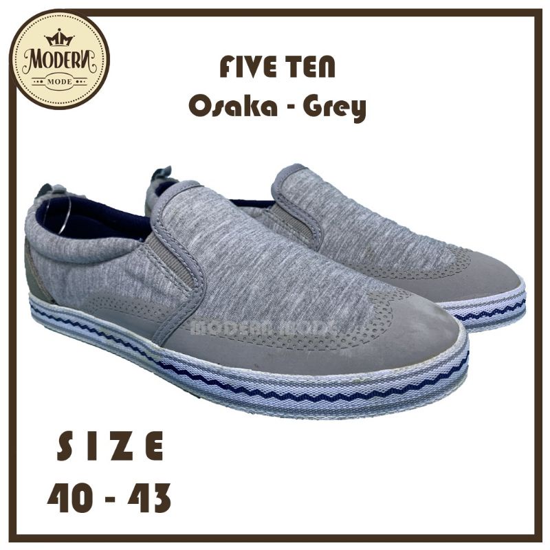 Sepatu Slip-on Pria Five Ten Osaka Grey │OBRAL NEW OLD STOCK Casual Shoes
