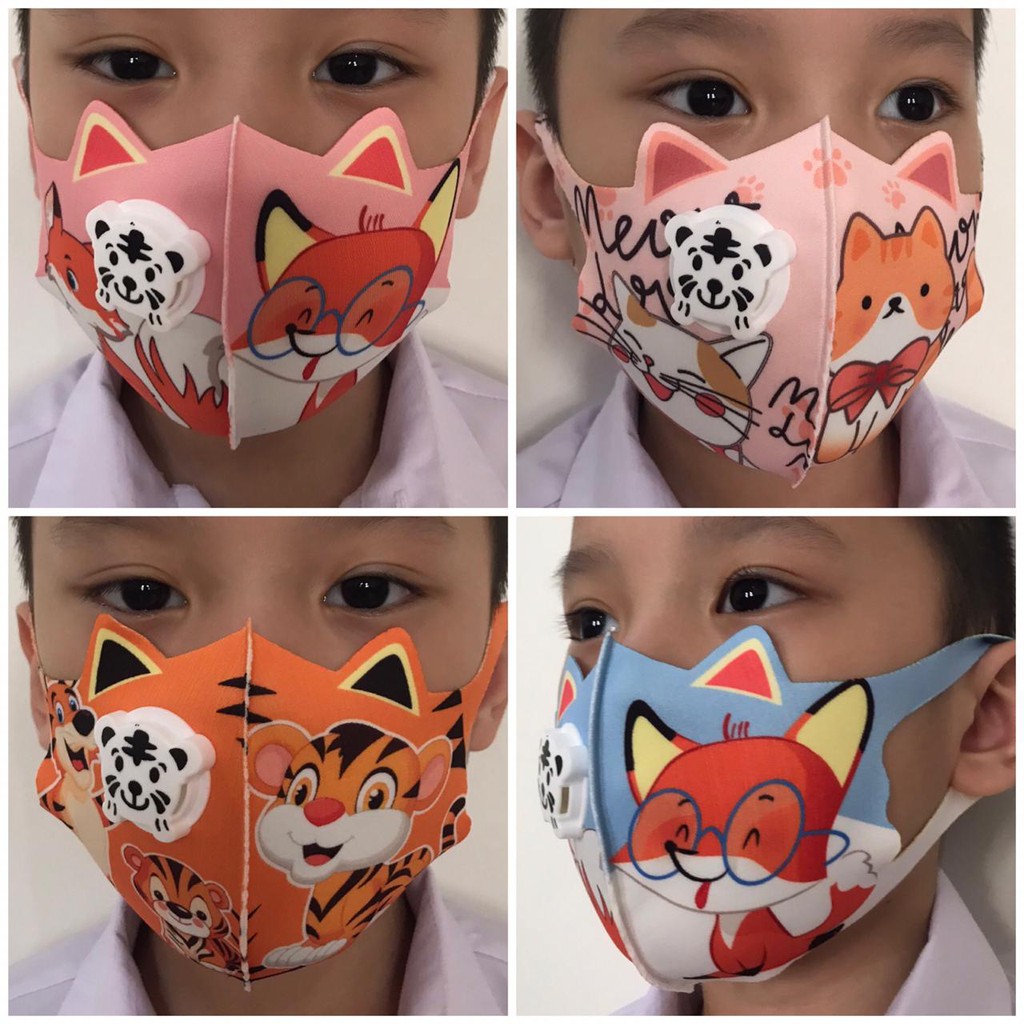 Masker Anak Respirator Kain Printing / Masker Respirator Anak