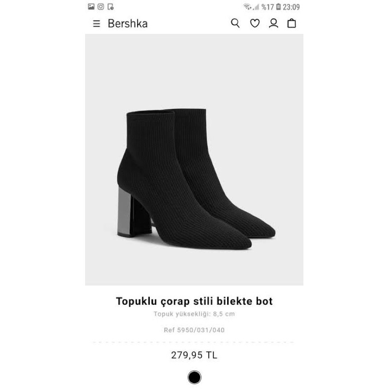 Bershka HighHeel SockStyle Ankle Boots Shopee Indonesia