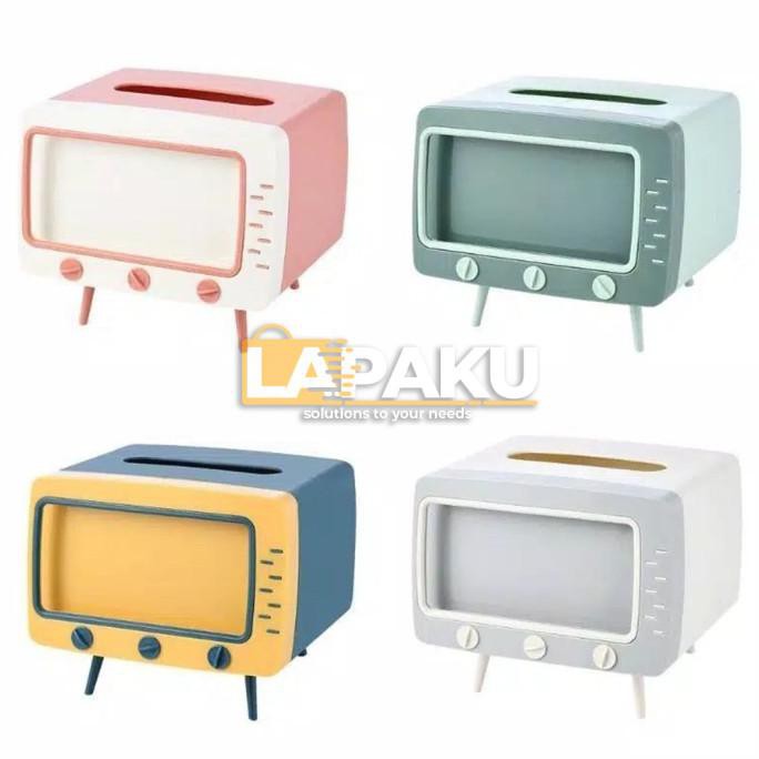 New Lapaku Kotak Tempat Tissue Retro Hp TV Drakor Korea Tisu Box Holder Hp - Hijau