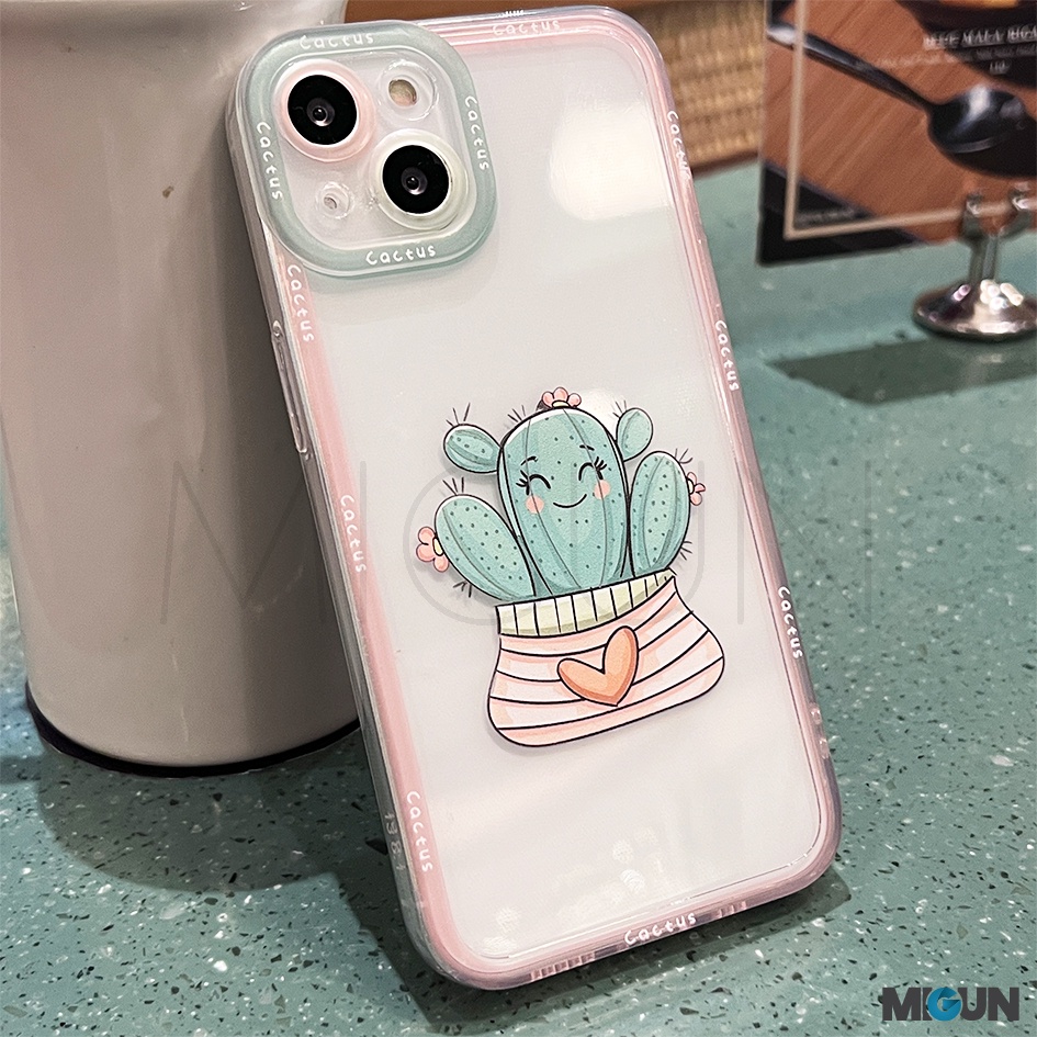 Cactus Full Camera Cover iPhone Soft Case iPhone 7 8 Plus X XS MAX XR 11 12 13 PRO MAX MINI