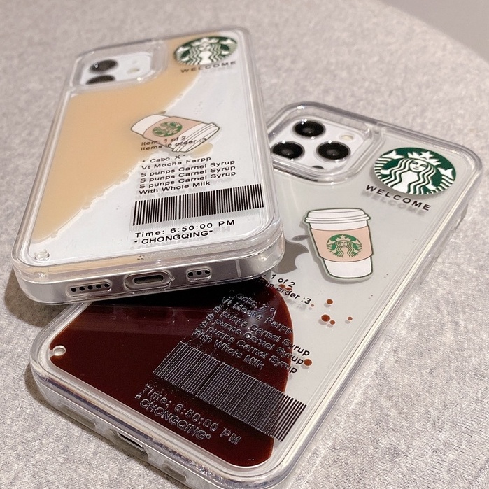 Creative Coffee Quicksand iPhone Case (Untuk Iphone 6 - iphone 13 Pro Max) Casing iPhone Populer