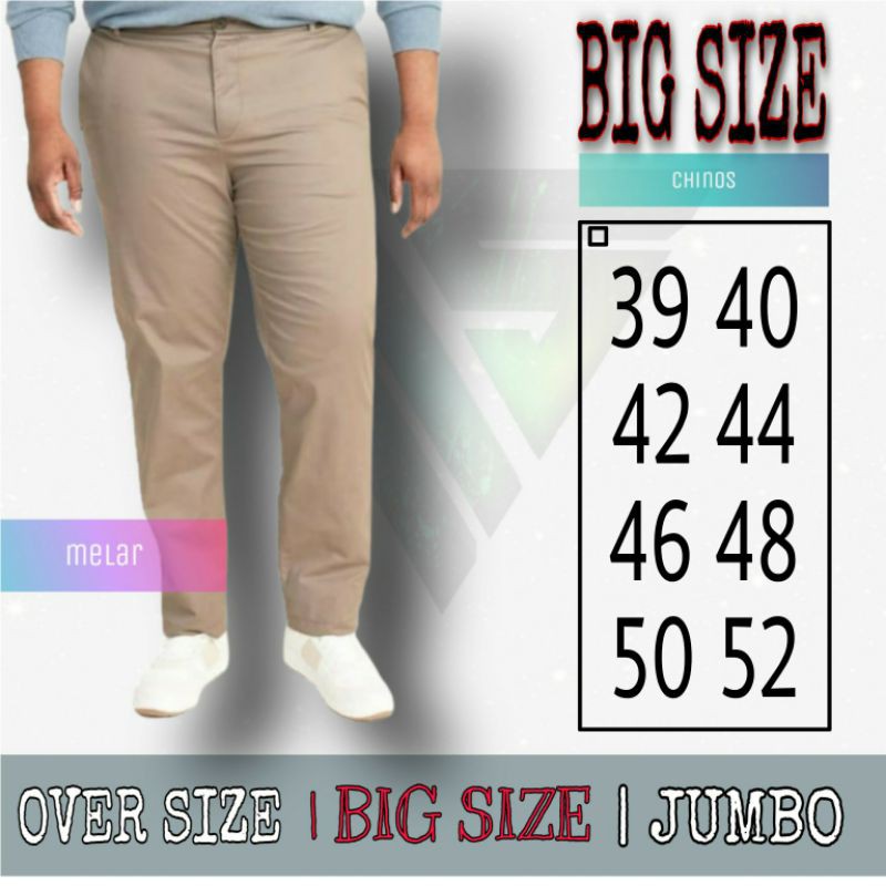 Celana Chino Big Size Chino Ukuran Jumbo Celana Bahan Melar Big Size Over Size Pria