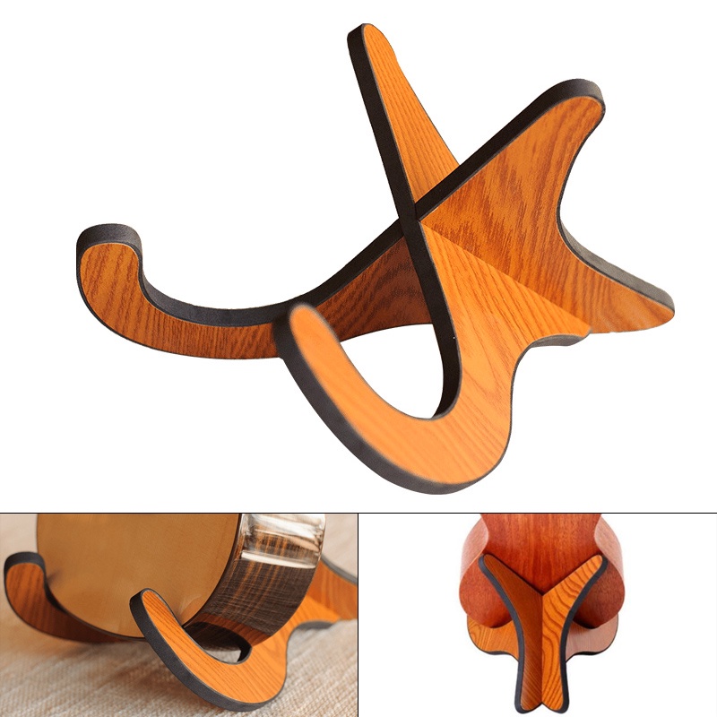 Stand Holder Gitar Ukulele Biola Model Lipat Bahan Kayu